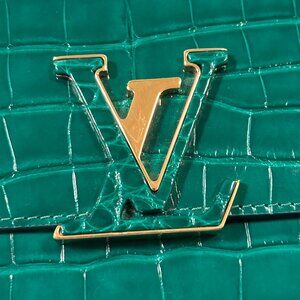 Dark Green Crocodile Leather Long Wallet. Louis Vuitton. NWT. LV Bag Included.